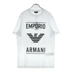 EMPORIO ARMANI (エンポリオアルマーニ) フロントロゴプリント クルーネック 半袖Tシャツ カットソー ホワイト 6G1TE7 1JNQZ