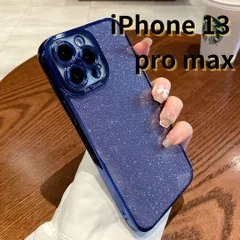 【SHOPS】iPhone13 pro max スマホケース ラメ キラキラ 携帯ケース クリア シンプル 軽量 おしゃれ かわいい ネイビーブルー E015