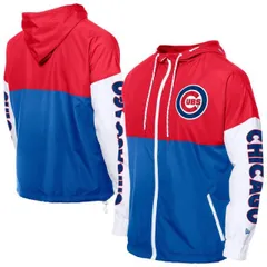 【送料無料】 ニューエラ メンズ ジャケット・ブルゾン アウター Men's New Era Royal/Red Chicago Cubs Color Block Full-Zip Hoodie Windbreaker Cub Blue