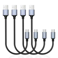 aceyoon USB Type C ケーブル 20cm 短い 4本セット タイプC ケーブル 0.2M 最大3A USB-A to USB-C 20センチ 高耐久ナイロン編み USB-C 機器に対応 USB C Cable