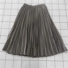 ◇ ⊇ niko and … ニコアンド ウエストゴム 膝下丈 プリーツ スカート サイズS グレージュ系 レディース E  【1509180008992】