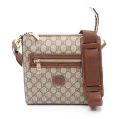 グッチ GUCCI ショルダーバッグ GGスプリーム メッセンジャーバッグ 68102192THG8563 ベージュ/ブラウン PVCコーティングキャンバス レザー ショルダーバッグ ユニセックス