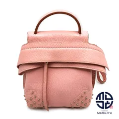 TOD'S トッズ ピンク系 ウェーブライン ミニバックパック リュック ハンドバッグ ショルダーバッグ 3wayバック 鞄 カバン ブランド