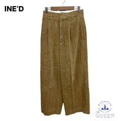 ☆美品☆ INED イネド カジュアルパンツ ワイド ポケット付き スウェード レディース ベージュ 9 v-95 送料無料