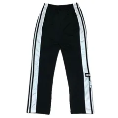 古着 adidas アディダス トラックパンツ トレフォイルロゴ 3ライン ブラック 2XS 256-45