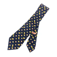 BVLGARI ブルガリ ネクタイ セッテピエゲ  総柄/シルク100％   シルク100％ ネイビー/オレンジ メンズ / 240001155083