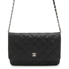 シャネル チェーンウォレット クラシック マトラッセ ココマーク ラムスキン AP0250 CHANEL 財布 ブラック 黒