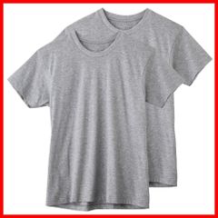 【新品・未使用】メンズ 天竺 綿100% 2枚組 クルーネック 半袖 Tシャツ [ボディワイルド]