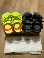 【未使用品】Melissa Papete Rider メリッサ パペット ライダー　2点セット　黒　黄色　サンダル　25.5cmのサムネイル