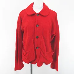 トリココムデギャルソン tricot COMME des GARCONS TB-T034 AD2008 ニットジャケット 長袖 カーディガン 赤系 レッド 日本製 毛 ウール 裏地 無地のサムネイル