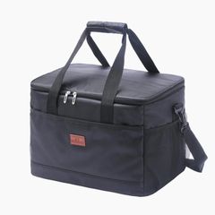 【人気商品】手提げと肩掛け両用 ソフト お弁当収納バッグ 軽量 折り畳み収納可能 保温 保冷バック 保冷 3層断熱 デザイ ピクニック/運動会/通勤/キャンプ/お花見/BBQ/レジャー/花火等に大活躍(黒) 33L 大容量 クーラーボックスのサムネイル