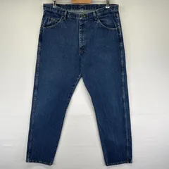 古着 ラングラー Wrangler デニムパンツ テーパード 5ポケット ジップ ジーンズ ジーパン 長ズボン 色落ち  ブルー メンズ