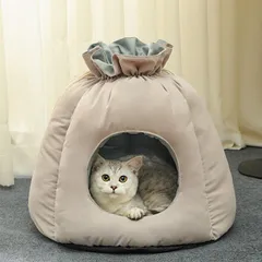 ペットベッド 猫ハウス ペットハウス  袋型  寝床 面白い 猫 犬  クッション  犬ベッド ペット ペット用品 厚み 保温防寒 快適 柔らかい おしゃれ ふわふわ 暖かい もこもこ あったか ぐっすり眠れる  lingmiao05