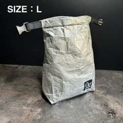 スタッフサック　スタッフバッグ　ロールトップ　タイベック　軽量　登山　UL　シルバー　Lサイズ