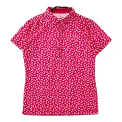 サイズ：M PUMA GOLF プーマゴルフ  半袖ポロシャツ ボタンダウン 総柄 レッド系 [240101363848]# ゴルフウェア レディース ストスト