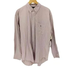 ラルフローレン RALPH LAUREN BIG SHIRT ポニー刺繍 フロントポケット ストライプ BD L/S シャツ メンズ import：L 