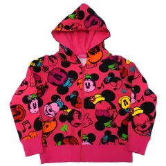 【中古】衣類 ミニーマウス カラフルフェイスパーカー ピンク レディースLサイズ 「ディズニー」 東京ディズニーリゾート限定