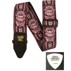 ERNIE BALL アーニーボール ストラップ EB 5347 PINK ORLEANS JACQUARD STRAP ★ピック付き 【ゆうパケット】※日時指定非対応・郵便受けにお届け