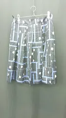 ◇ Θ Reflect リフレクト 総柄 膝丈 フレア スカート サイズ11 ブルー系 レディース E  【1411210015187】