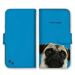 iPhone14Pro ケース 手帳型 アイフォン14 プロ スマホケース パグ 犬 わんこ ドッグ 顔 顔面 かわいい 可愛い 写真 イラスト カラー05