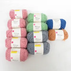 DAISO ダイソー 毛糸 メランジトリコ 11玉セット ピンク×5 グレー×2 スペアミント×2 アプリコット×1 クリアブルー×1 約50g(約90m)