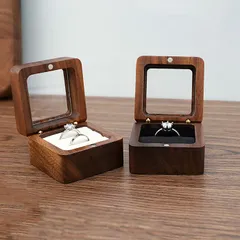 リングケース スクエアー木製 ジュエリーボックス アクセサリー収納ケース リング 指輪 ブレスレット ナチュメイプル
