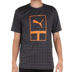 ○送料390円可能商品 プーマ PUMA 新品 メンズ ビッグロゴ スポーツ ウェア グラフィック 半袖 Tシャツ 黒 XL [523057011N-XL] 三 参★QWER