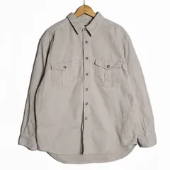 90's オールドネイビー コットン 細畝 コーデュロイ シャツ 長袖 (M) ベージュ系 無地 90年代 旧タグ オールド OLD NAVY ギャップ GAP Y2K　アメリカ古着 USED  ビンテージ ヴィンテージ