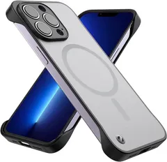 [XLAS] iPhone 13 Pro Max ケース magsafe対応 フレームレス マグセーフ ケース frameless case 新型 薄型 軽量 黄ばみなし レンズ保護 スリム グリップ感 持ちやすい ワイヤレス充電 MagS