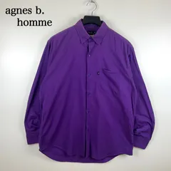 agnes b. homme 90s france vintage L/S shirts アニエスべーオム フランス製 ヴィンテージ 長袖シャツ 希少カラー パープル オールド bタブ 無地