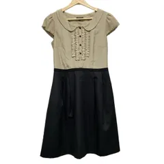 TOCCA(トッカ) ワンピース サイズ0 XS レディース - ベージュ×黒 ひざ丈/ノースリーブ