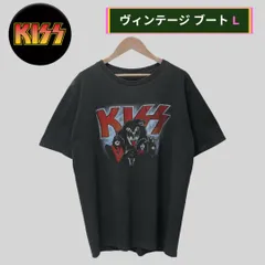 キス Tシャツ L相当 ブラック  KISS ロック 90s ブート シングルステッチ ブート タグなし Vintage ヴィンテージ バンT バンドT フェード ユニセックス ゆるだぼ Y2K ストリート アメカジ 古着 V008
