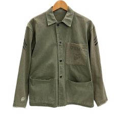 ミリタリー MILITARY 40's 40年代 USMC P-41 HBT ステンシル ドーナツボタン ヘリンボーンツイル ワークジャケット VINTAGE ヴィンテージ - ジャケット カーキ 101MT-4175