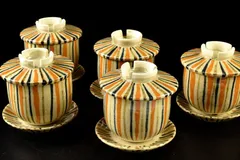 「瑞芝焼」 麦藁手片口平向付 完品 瑞芝焼」 麦藁手片口平向付 完品