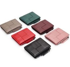 超セール！ 財布 本革 羊革  横型 レディース 小さめ ミニ財布 小銭入れ  二つ折り財布  6色選択