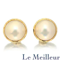 マベパールピアス マベ真珠 12.7mm K18 中古 プレラブド 返品OK