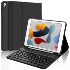 9.7インチ_ブラック iPad 6世代 キーボード ケース 9.7インチ ペン収納 iPad 第5世代 ケース キーボード付き Bluetooth iPad Air2/Air キーボード付きケース 軽量 脱着式 オートスリープ 多角度調整 US配列 日本語説