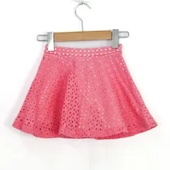 ケイトスペード スカート ボトムス フレア レース キッズ 女の子用 100サイズ ピンク×白 Kate Spade 【中古】