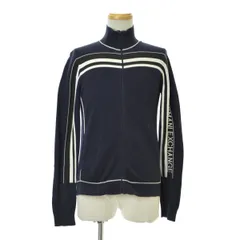 【ARMANIEXCHANGE】コットンニット ライン ジップアップ長袖カーディガン