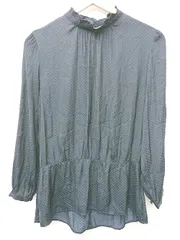 ◇ COMME CA ISM コムサイズム ドット 水玉 長袖 チュニック サイズ9 ネイビー レディース P  【1408200043930】