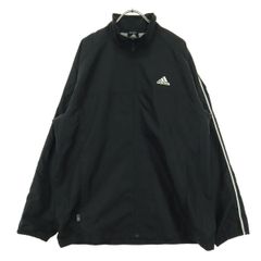 00s adidas ナイロンジャケット L ブラック 3ライン 刺繍ロゴ - メルカリ