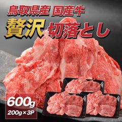 【鳥取県産】国産黒毛和牛 切り落とし 600g（200g×3パック）｜便利な小分けパック 肉じゃが・炒め物・すき焼き用 冷凍配送 ギフト