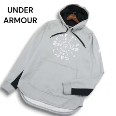 UNDER ARMOUR アンダーアーマー 秋冬 COLDGEAR 裏起毛★ プリント プルオーバー パーカー Sz.MD メンズ グレー トレーニング