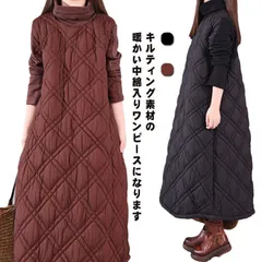 キルティング 無地 タートルネック 長袖 秋冬 中綿 マキシ丈 ハイネック Aライン かわいい きれいめ 大きいサイズ 暖かい ロングワンピース 体型カバー 防寒 あったか 厚手 着痩せ 冬物 ワン xzjhcsk#