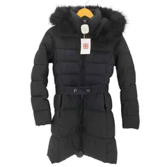 トミーヒルフィガー TOMMY HILFIGER フードファー ロゴ刺繍 中綿 コート レディース import：XS 