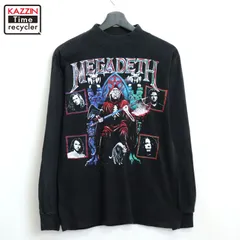 00s USA製 Murina メガデス Megadeth モックネック 長袖 バンドＴシャツ メンズ 表記Mサイズ