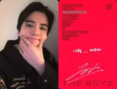 【中古】コレクションカード(男性) THE BOYZ/ヨンフン(YOUNGHOON)/裏面赤・印刷サイン・メッセージ入り/CD「Unexpected」(Photobook/Breakthrough Ver.)封入セルフィーフォトカード