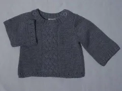 プチバトー petit bateau アウトレット 子供服 男の子 女の子 6M 約 60cm 70cm ベビー服 長袖 セーター ニット グレー 秋 冬 ★4 トップス 冬服 ボーイズ ガールズ キッズ ベビー 【中古】 ユーズド リサイクル