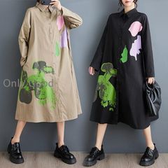 ワンピース シャツワンピース レディース ワンピース マキシ丈 ロングシャツトップス 春秋服 個性的 20代30代40代50代 お出かけ ゆったり