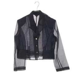 COMME des GARCONS (コムデギャルソン) AD1988 ポリエステル シースルー ダブルブレストテーラードジャケット レディース ブラック GJ-11076Mのサムネイル